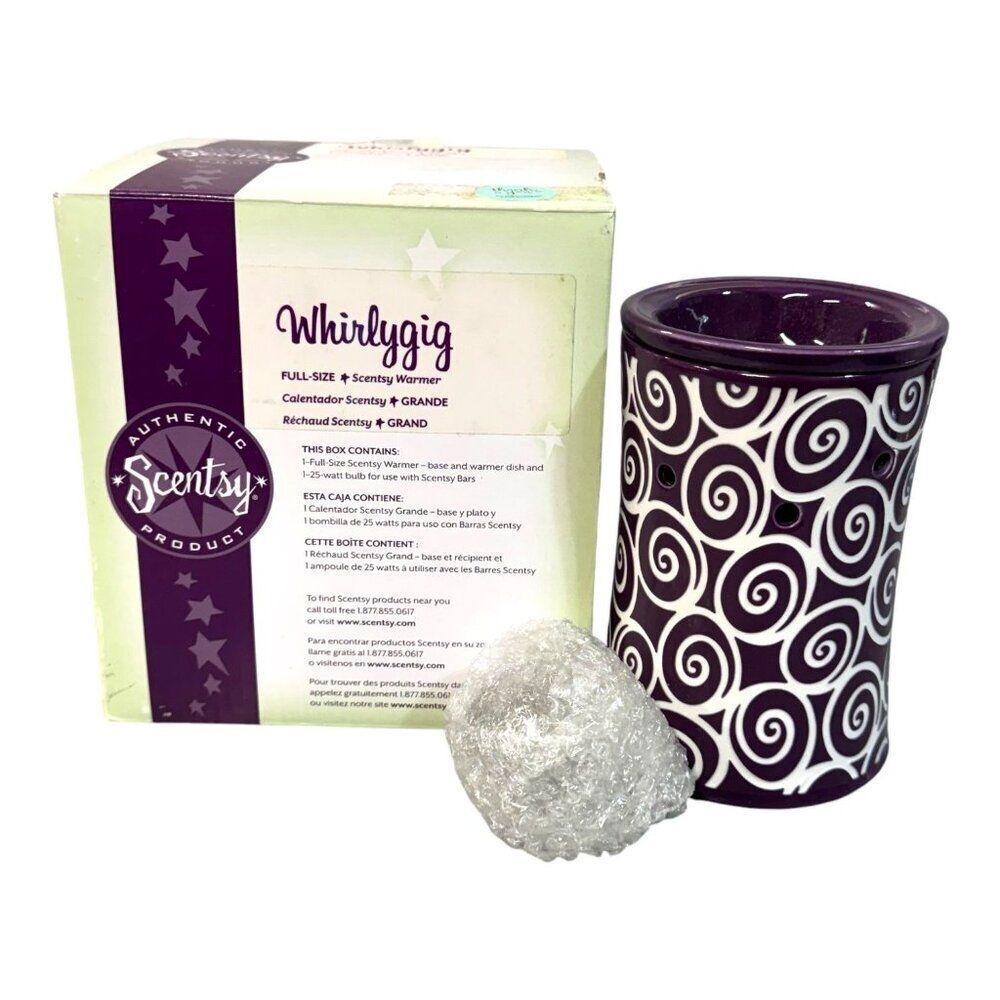 Scentsy Full Size Wax Warmer Whirlygig Purple Never Used Christmas Gift Aroma